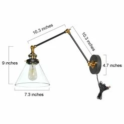 LNC Lighting LNC Modern Glass Adjustable Swing Arm Wall Sconce -home bar shop d9e1750e0c3390ab 8834 w800 h800 b1 p0