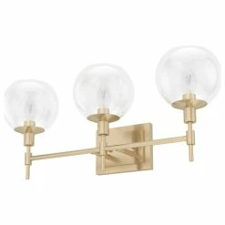 Hunter Fan Company Xidane Alturas Gold, Clear Glass 3 Light Vanity Wall