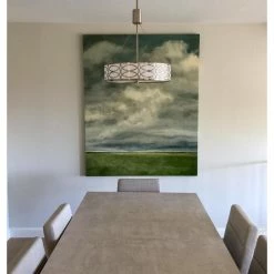 Kira Home Sienna 19" Metal Drum Chandelier, Glass Diffuser, Brushed Nickel -home bar shop da81c2730c8159fa 1227 w800 h800 b0 p0