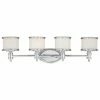 Vaxcel Carlisle 1-Light Vanity, Chrome, White Frosted Opal Glass, 4-Light
