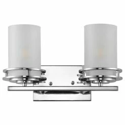 JONATHAN Y Fairfax 14.25" 2-Light Metal/Frosted Glass Contemporary LED Vanity Light, Chrome -home bar shop db718cc1000f2227 5476 w800 h800 b1 p0