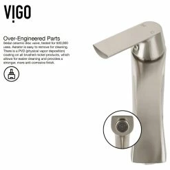 Vigo VGT549 Linus 16-1/2" Glass Vessel Bathroom Sink - Brushed Nickel -home bar shop dbe106cd025e4d3f 0936 w800 h800 b1 p0