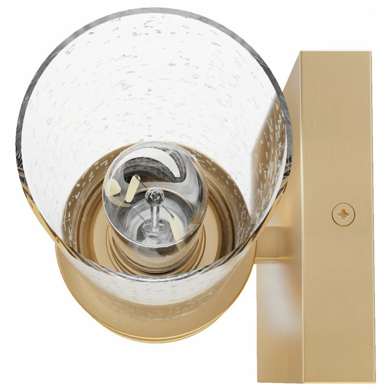 Hunter Fan Company Lenlock Alturas Gold, Clear Seeded Glass Glass 2 Light Vanity Wall Light 7 Hunter Fan Company Lenlock Alturas Gold, Clear Seeded Glass Glass 2 Light Vanity Wall Light - Image 7