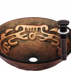 Novatto Mosaico Glass Vessel Sink And Drain, Oil Rubbed Bronze