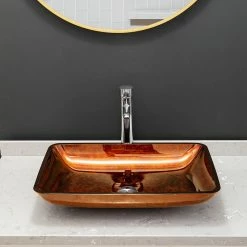 Vinnova Glass Rectangular Vessel Bathroom Sink Without Faucet, Reddish Brown 14 Vinnova Glass Rectangular Vessel Bathroom Sink Without Faucet, Reddish Brown -home bar shop dd01cc350295e72b 1510 w800 h800 b0 p0