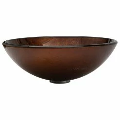 Vinnova Glass Circular Vessel Bathroom Sink Without Faucet, Reddish Brown -home bar shop ddd121b7009c450f 4307 w800 h800 b1 p0