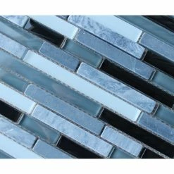Anatolia Bliss Bliss Midnight Stone And Glass Linear Mosaic Tile, 12"x12" Sheet -home bar shop de11575707bdbbb7 4616 w800 h800 b0 p0