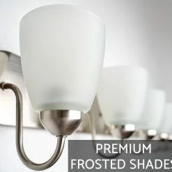 Kira Home Armada 48.5" Over Mirror / Bathroom Light, Frosted Glass Shades -home bar shop de71011000c3d50b 8684 w800 h800 b0 p0