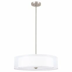 Kira Home Lindos 20" Double Drum Chandelier, Glass Diffuser, Stem-Hung