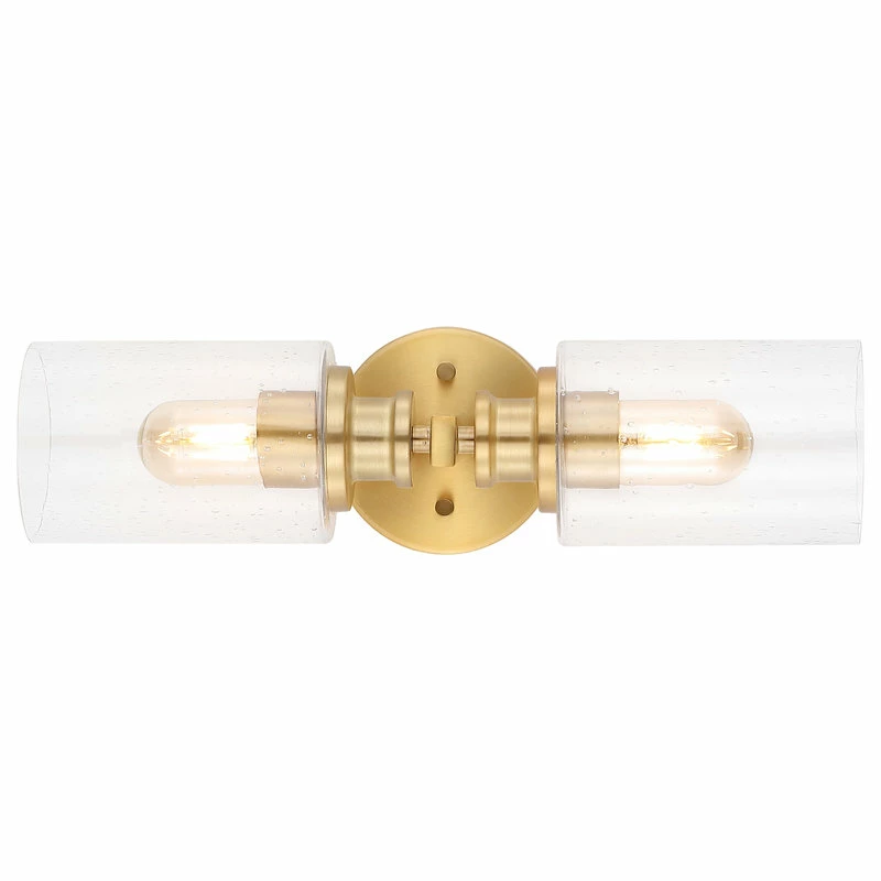 JONATHAN Y Jules Edison 16.5" 2-Light Seeded Glass LED Vanity, Brass Gold 8 JONATHAN Y Jules Edison 16.5" 2-Light Seeded Glass LED Vanity, Brass Gold - Image 8