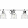 Progress Lighting Ambrose Collection 21" 3-Light Polished Chrome Clear Glass Bath Vanity Light