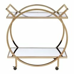 Acme Furniture ACME Traverse Glass Top Serving Cart In Champagne -home bar shop e1c1985f0c1aaf22 6146 w800 h800 b1 p0