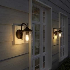 LNC Lighting LNC 1-Light Traditional Matte Black Bell Seeded Glass Outdoor Wall Lights -home bar shop e1c1bb2f02cff282 3158 w800 h800 b0 p0