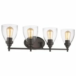 CHLOE Lighting, Inc. Elissa 4-Light Rubbed Bronze Bath Vanity-Light Clear Glass 30"