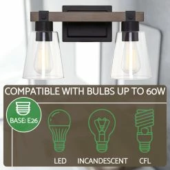 Kira Home Asher 16" Farmhouse / Bathroom Light, Funnel Glass Shades, Smoked -home bar shop e2b1096900c3dc9c 8431 w800 h800 b0 p0