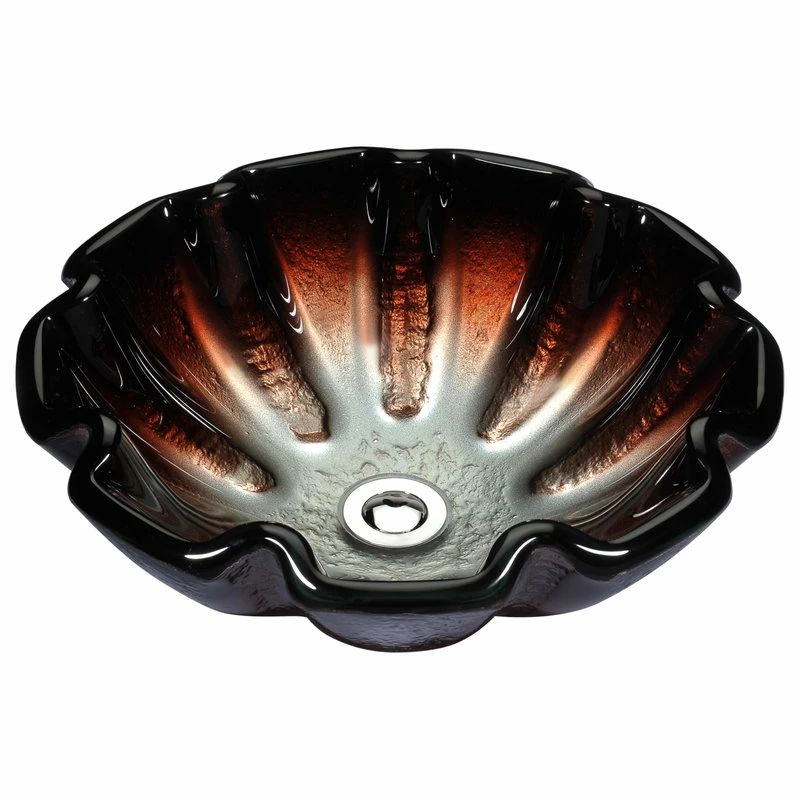 SpaWorld Corp ANZZI Tara Deco-Glass Vessel Sink, Opal Crest 1 SpaWorld Corp ANZZI Tara Deco-Glass Vessel Sink, Opal Crest