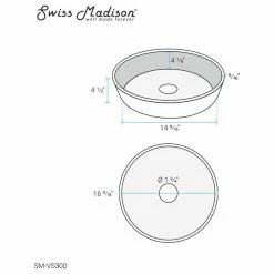 Swiss Madison Avallon 16.5" Round Glass Vessel Sink, Black -home bar shop e36135c301b0d554 7313 w800 h800 b1 p0