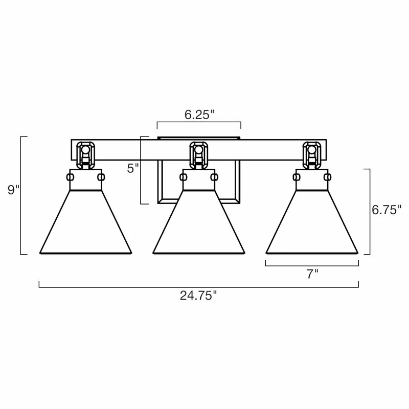 Kira Home Anza 25" Farmhouse / Bathroom Wall Light, Seeded Cone Glass Shades 7 Kira Home Anza 25" Farmhouse / Bathroom Wall Light, Seeded Cone Glass Shades - Image 7