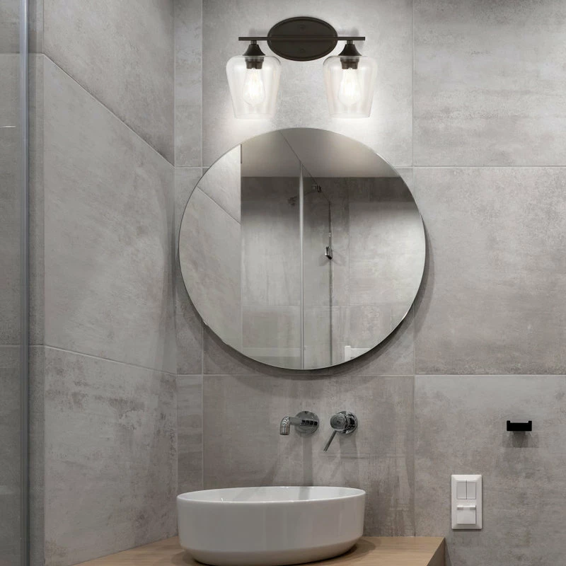 JONATHAN Y Jayne 1-Light Iron/Glass Cottage LED Vanity Light, Oil Bronze, Width: 15.75" 6 JONATHAN Y Jayne 1-Light Iron/Glass Cottage LED Vanity Light, Oil Bronze, Width: 15.75" - Image 6