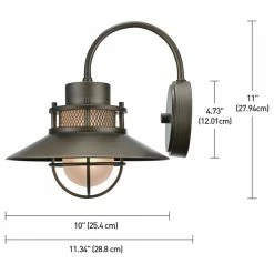 Globe Electric Liam 1-Light Bronze Outdoor Wall Mount Sconce With Frosted Glass Shade -home bar shop e401e4350bb2715c 5750 w800 h800 b1 p0