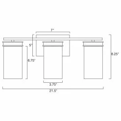 Kira Home Ainsley 21.5" Farmhouse / Bathroom Light, Cylinder Glass Shades -home bar shop e4316e3403eea84f 8637 w800 h800 b1 p0
