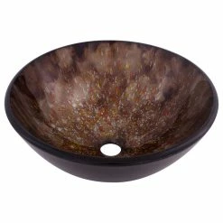 Novatto Distorto Glass Vessel Sink And Drain, Brushed Nickel -home bar shop e5611a8809aef5c0 7228 w800 h800 b1 p0