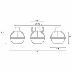 Kira Home Myles 23" Farmhouse / Bathroom Light, Glass Globe Shade -home bar shop e6414aa8038a4155 8435 w800 h800 b1 p0