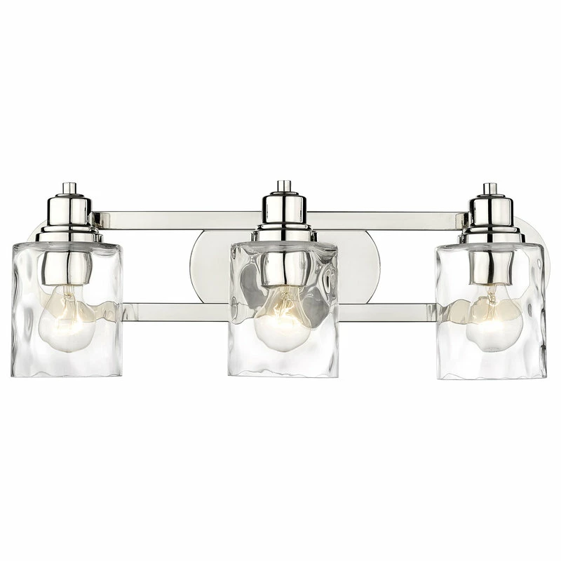 Acclaim Lighting Lumley Polished Nickel 3-Light Bath Vanity With Clear Optic Glass 2 Acclaim Lighting Lumley Polished Nickel 3-Light Bath Vanity With Clear Optic Glass - Image 2