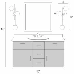 LNC Lighting LNC 3-Light Up/Down Modern Matte Gold Globe Clear Glass Wall Lighting -home bar shop e6b18dcb0343e018 6332 w800 h800 b1 p0