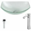 ANZZI Pendant Series Deco-Glass Vessel Sink With Harmony Faucet, Brushed Nickel