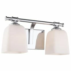 Woodbridge Lighting Inc. Woodbridge Lighting Blaire 2-Light Steel And Glass Bath Light In Chrome
