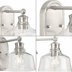 Progress Lighting Singleton 1-Light 7.62" Brushed Nickel Vanity Light With Clear Glass Shade 14 Progress Lighting Singleton 1-Light 7.62" Brushed Nickel Vanity Light With Clear Glass Shade -home bar shop e781133102bb220d 8223 w800 h800 b0 p0