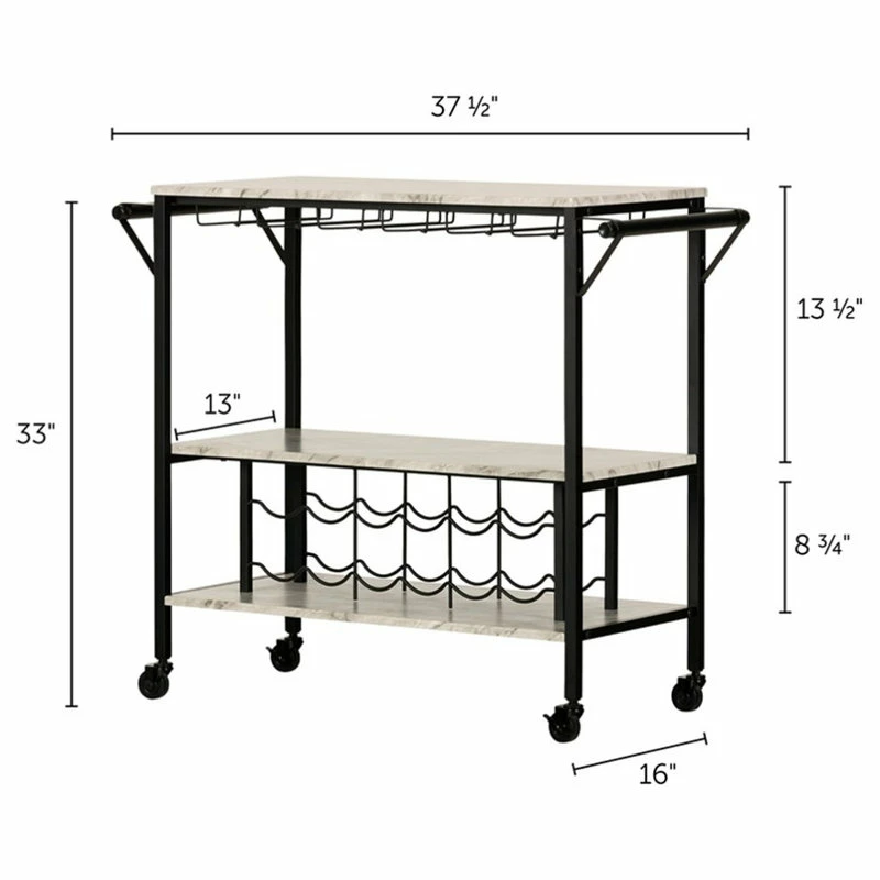 South Shore Furniture Bar Cart With Wine Bottle Storage And Wine Glass Rack Maliza South Shore 5 South Shore Furniture Bar Cart With Wine Bottle Storage And Wine Glass Rack Maliza South Shore - Image 5