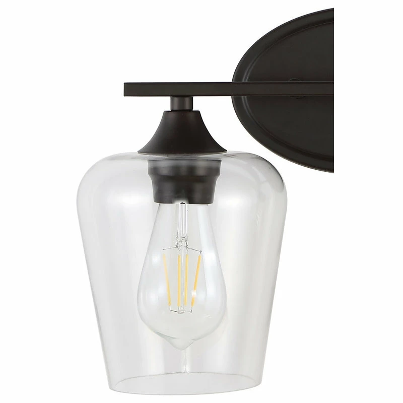 JONATHAN Y Jayne 1-Light Iron/Glass Cottage LED Vanity Light, Oil Bronze, Width: 15.75" 9 JONATHAN Y Jayne 1-Light Iron/Glass Cottage LED Vanity Light, Oil Bronze, Width: 15.75" - Image 9
