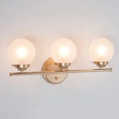 LALUZ 3-Light Matte Gold With Opal Glass Modern Bathroom Vanity Light Bar -home bar shop e831de4f02c53ca3 7278 w800 h800 b0 p0