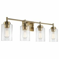 Kira Home Brenton 31.5" Chic / Bathroom Light, Seeded Cylinder Glass Shades