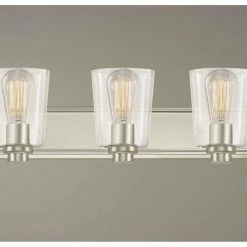 Destination Lighting Industrial 3-Light Bathroom Light With Clear Glass In Satin Nickel -home bar shop e881cdc509e52377 7826 w800 h800 b0 p0