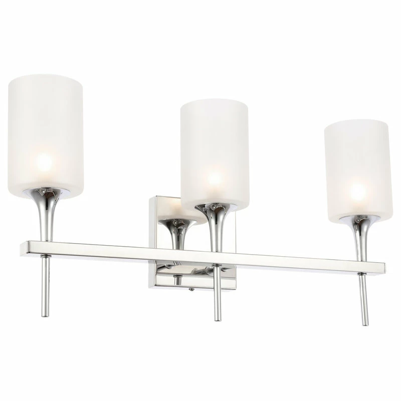 Woodbridge Lighting Inc. Chelsea 3-Light Bath, Sand Blasted Cylinder Glass, Halogen G9 2 Woodbridge Lighting Inc. Chelsea 3-Light Bath, Sand Blasted Cylinder Glass, Halogen G9 - Image 2