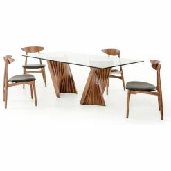Vig Furniture Inc. Modrest Corbin Modern Walnut And Glass Dining Table -home bar shop e951b2d50b0473e4 5383 w800 h800 b1 p0
