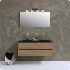 Kira Home Asher 32" Farmhouse / Bathroom Light, Funnel Glass Shades, Smoked -home bar shop e9f1222d01d4d62a 8438 w800 h800 b0 p0