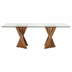 Vig Furniture Inc. Modrest Corbin Modern Walnut And Glass Dining Table