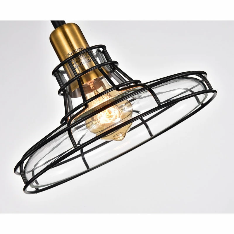 Edvivi Lighting Locke 1-Light Black And Antique Gold Pendant With Clear Glass Shade 7 Edvivi Lighting Locke 1-Light Black And Antique Gold Pendant With Clear Glass Shade - Image 7