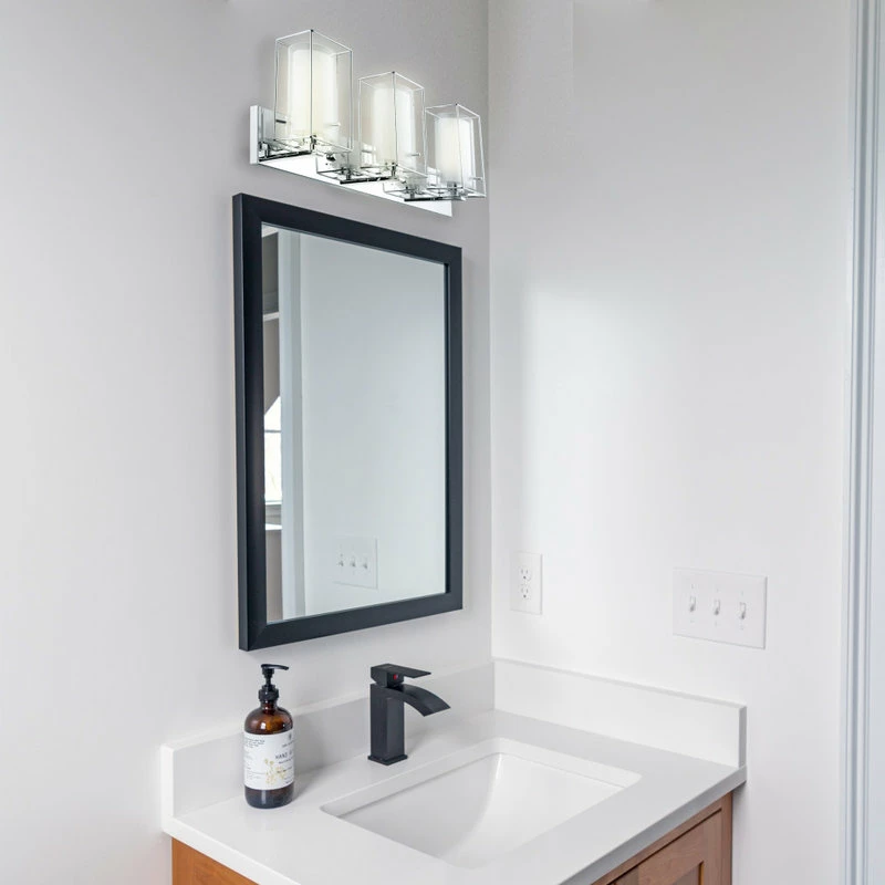 EGLO USA 3x60W Vanity Wall Light With Chrome Finish And Clear And White Glass 5 EGLO USA 3x60W Vanity Wall Light With Chrome Finish And Clear And White Glass - Image 5