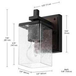 Globe Electric 1-Light Matte Black Vanity Light With Seeded Glass Shade 14 Globe Electric 1-Light Matte Black Vanity Light With Seeded Glass Shade -home bar shop eb8132a601819e7e 0471 w800 h800 b1 p0