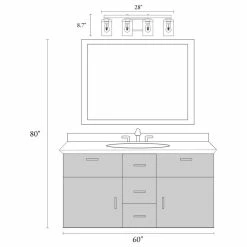 LNC Lighting LNC 4-Light Farmhouse Antique Gray Wood And Clear Glass Bathroom Vanity Light -home bar shop ebb197200375a0bd 3153 w800 h800 b1 p0