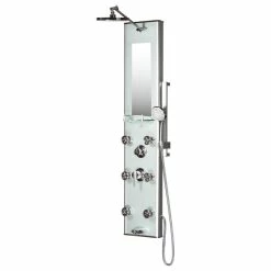 Pulse ShowerSpas Kihei II ShowerSpa Silver Glass Shower Panel