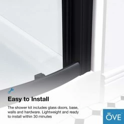 Ove Decors Breeze 32 Shower Kit, Clear Glass Walls And Base, Black -home bar shop ec416fd70239f5be 6934 w800 h800 b0 p0