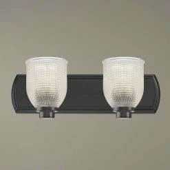 Destination Lighting 2-Light Bath Bar With Clear Prismatic Glass In Bronze Finish -home bar shop ec51ef1809e5221c 7794 w800 h800 b0 p0