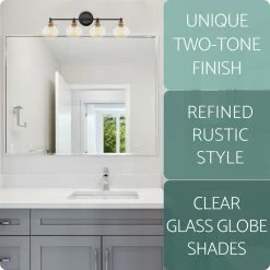 Kira Home Odette 30" Bathroom Light, Glass Globe Shades, Warm Brass Accents, Oil -home bar shop ec913a3b025e69ef 8736 w800 h800 b0 p0