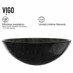 VIGO Gray Onyx Round Glass Vessel Bathroom Sink Set With Dior Vessel Faucet 25 VIGO Gray Onyx Round Glass Vessel Bathroom Sink Set With Dior Vessel Faucet -home bar shop ecf1603a0e9ed944 2715 w800 h800 b1 p0